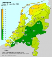 Weerkaart KNMI Temperatuur