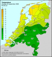 Weerkaart KNMI Temperatuur