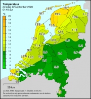 Weerkaart KNMI Temperatuur