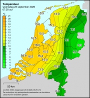 Weerkaart KNMI Temperatuur