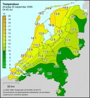 Weerkaart KNMI Temperatuur
