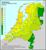 Weerkaart KNMI Temperatuur