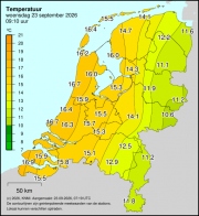 Weerkaart KNMI Temperatuur