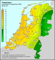 Weerkaart KNMI Temperatuur