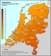 Weerkaart KNMI Temperatuur