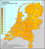 Weerkaart KNMI Temperatuur