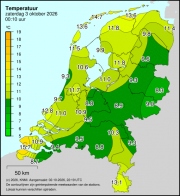 Weerkaart KNMI Temperatuur