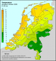 Weerkaart KNMI Temperatuur