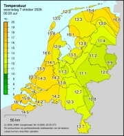 Weerkaart KNMI Temperatuur