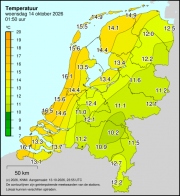 Weerkaart KNMI Temperatuur