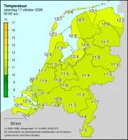 Weerkaart KNMI Temperatuur