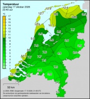 Weerkaart KNMI Temperatuur