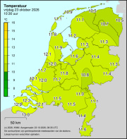 Weerkaart KNMI Temperatuur