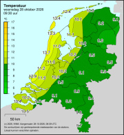 Weerkaart KNMI Temperatuur